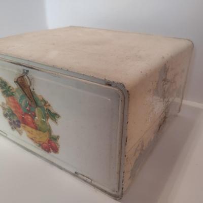 Vintage Metal National Can Company Empecos Drop Door Bread Box Rectangle