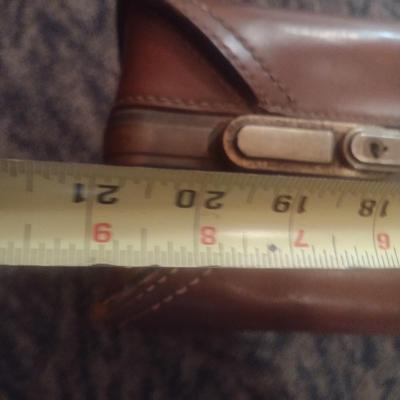 Pair of Vintage Leather Suitcases Travel Luggage