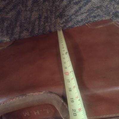Pair of Vintage Leather Suitcases Travel Luggage