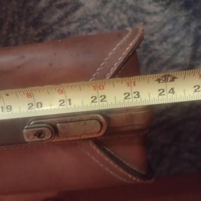 Pair of Vintage Leather Suitcases Travel Luggage
