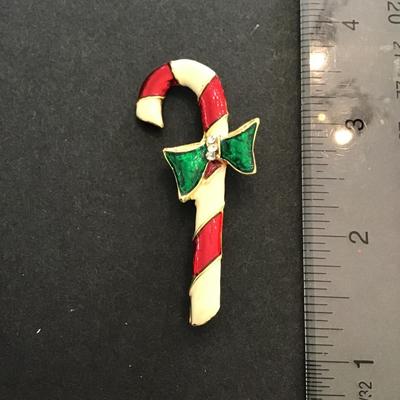 Sale Photo Thumbnail #159: Vintage very nice Christmas candy cane, lapel pin. Please see attached photos.