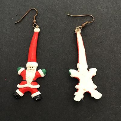 Sale Photo Thumbnail #164: Vintage rubber, Santa Claus earrings. Please see attached photos.