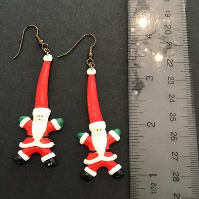 Sale Photo Thumbnail #165: Vintage rubber, Santa Claus earrings. Please see attached photos.