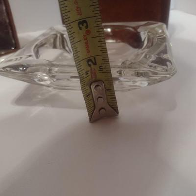 Pair of International Harvester North Caroling Heavy Equipment Glass Ashtrays
