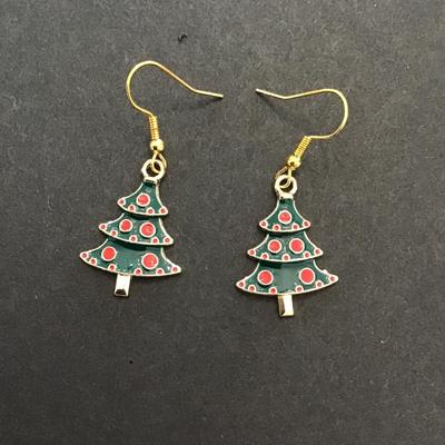 Sale Photo Thumbnail #192: Christmas tree fashion earrings. Please see attached photos.