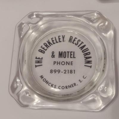 Set of 8 Vintage Advertising Glass, Ceramic, and Metal Ashtrays