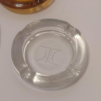 Set of 5 Vintage Ashtrays, Glass, Art Glass, Alabaster and Amber Glass