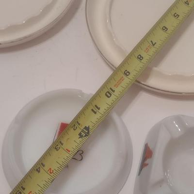 Collection of Vintage Ceramic and Milk Glass Ashtrays