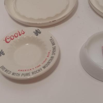 Collection of Vintage Ceramic and Milk Glass Ashtrays