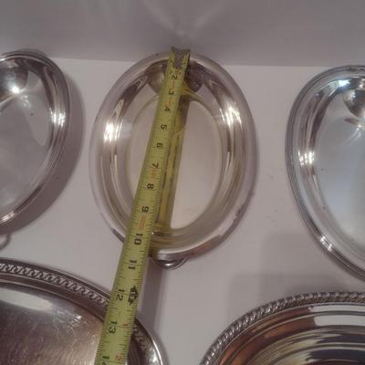 Assortment of Plated Silver Serving Trays