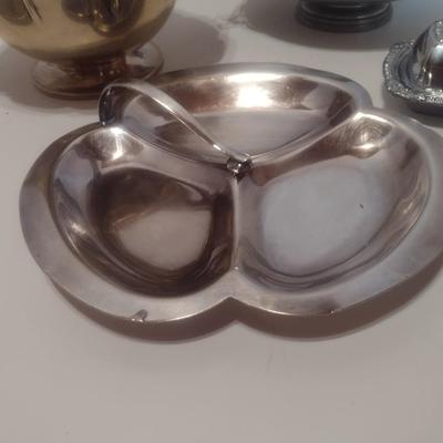 Assortment of Plated Silver and Pewter Serving Pieces