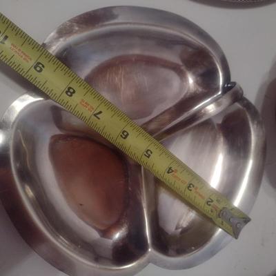 Assortment of Plated Silver and Pewter Serving Pieces