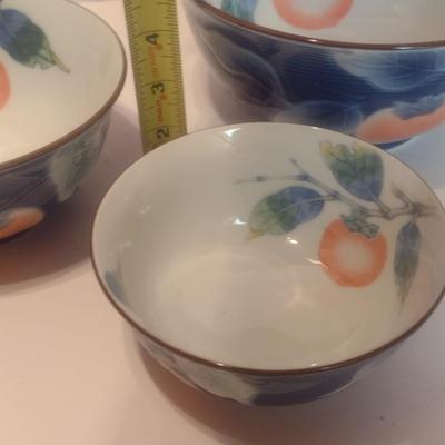 Set of Three Vintage Japanese Ceramic Nesting Mixing Bowls