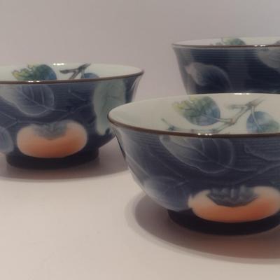 Set of Three Vintage Japanese Ceramic Nesting Mixing Bowls