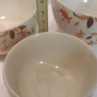 Set of Three Vintage Hall's Superior Ceramic Nesting Mixing Bowls