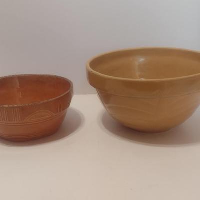 Pair of Vintage McCoy Pottery Ironstone Mixing Bowls