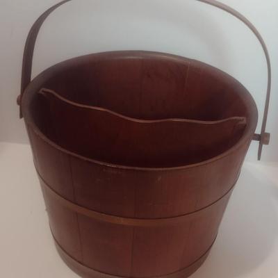 Vintage Divided Compartment Wooded Firken Bucket