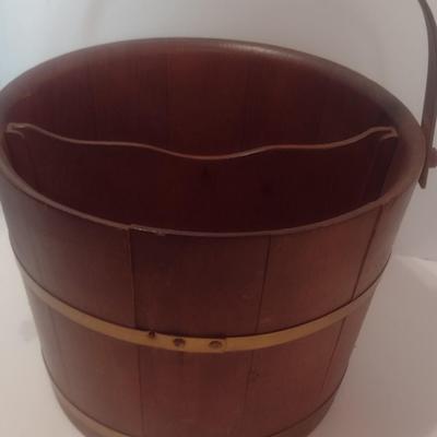 Vintage Divided Compartment Wooded Firken Bucket