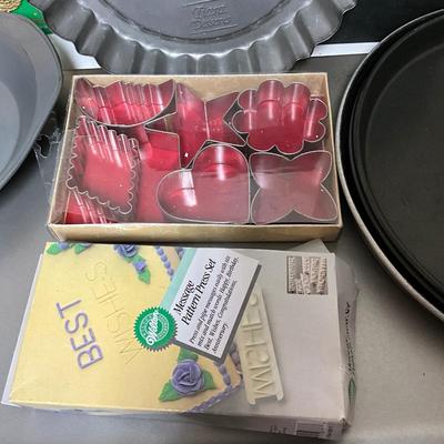 Bake ware - ikea cookie sheet, cookie cutters, pizza platters, others