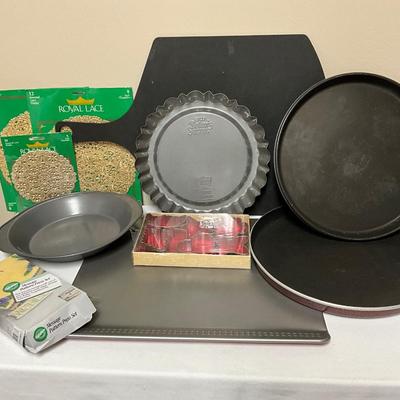 Bake ware - ikea cookie sheet, cookie cutters, pizza platters, others