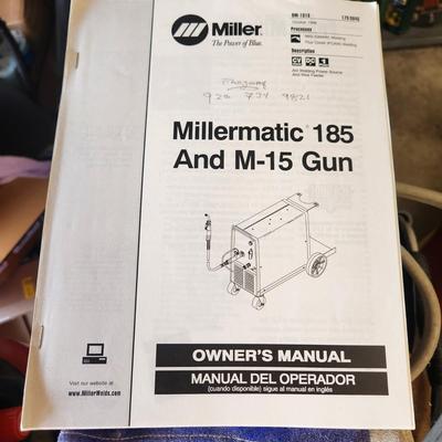 Miller Millermatic 185 Mig Welder + tanks, gloves manual and more.
