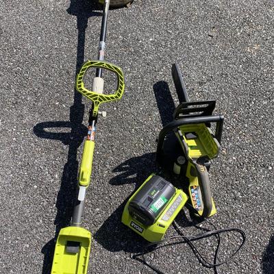 Ryobi Cordless Weedwacker Chainsaw Lot