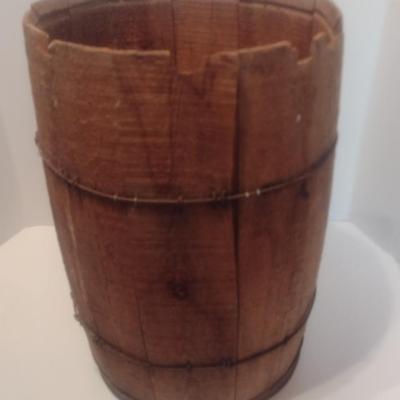 Vintage Wood Slat Nail Keg