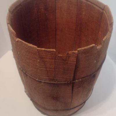 Vintage Wood Slat Nail Keg