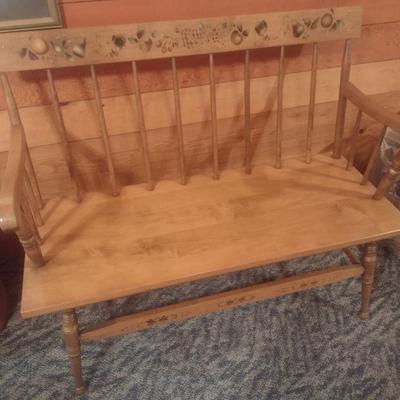Vintage Maple Wood Amish Sitting Bench