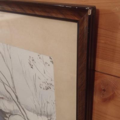 Framed Art on Canvas Creek Snowscape by J. Gibson