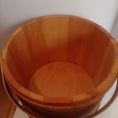 Large Wood Slat Firken Style Bucket