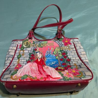 Isabella Fiore Once Upon A Time Nylon Princess Castle Frog Handbag (PB)