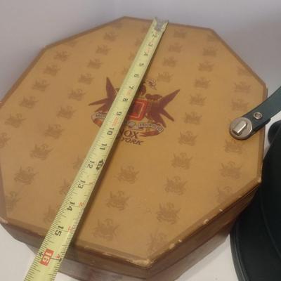 Pair of Vintage Hat Boxes with One Hat as Shown
