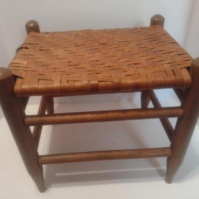 Vintage Shaker Style Rush Seat Stool