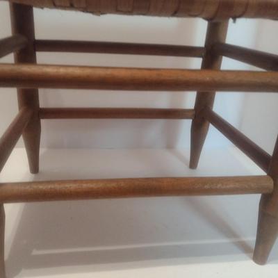 Vintage Shaker Style Rush Seat Stool