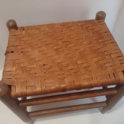 Vintage Shaker Style Rush Seat Stool