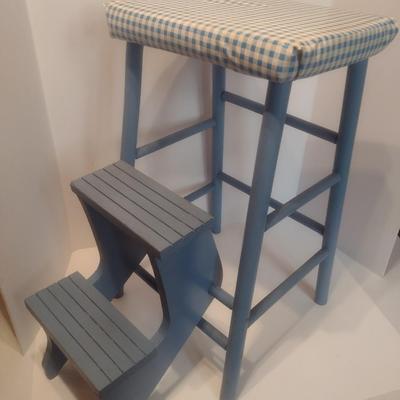 Wood Framed Amish Step Sitting Stool