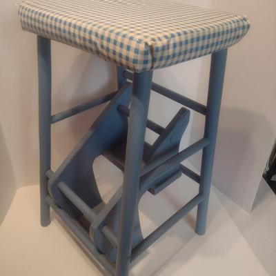 Wood Framed Amish Step Sitting Stool