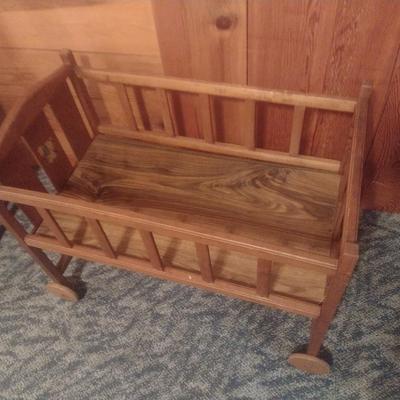 Vintage Wood Framed Large Doll or Teddy Bear Crib