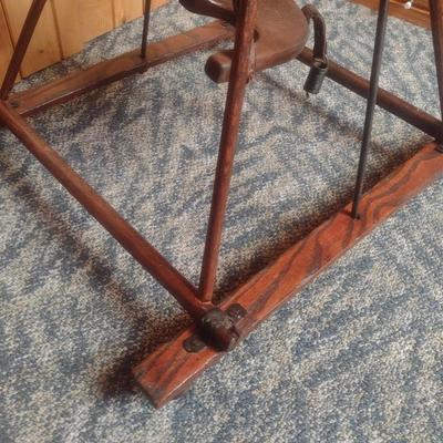 Antique Hand-Crafted Solid Wood Baby Walker