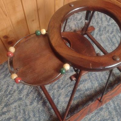 Antique Hand-Crafted Solid Wood Baby Walker