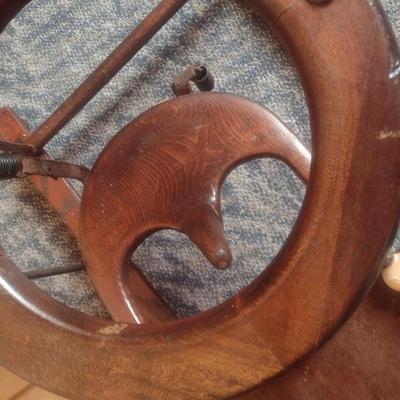 Antique Hand-Crafted Solid Wood Baby Walker