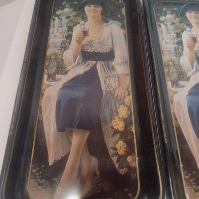 Set of Three Vintage 1973 Coca-Cola Metal Beverage Trays