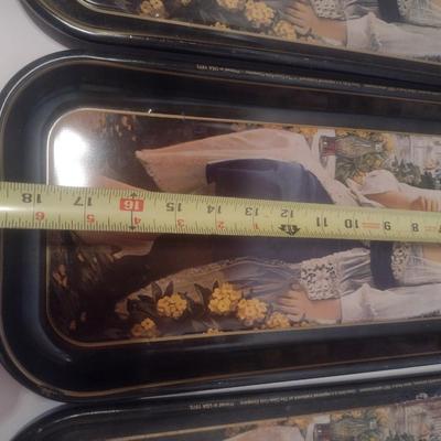 Set of Three Vintage 1973 Coca-Cola Metal Beverage Trays