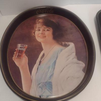 Set of Three Vintage Reproduction Metal Coca-Cola Trays circa 1973 Choice B