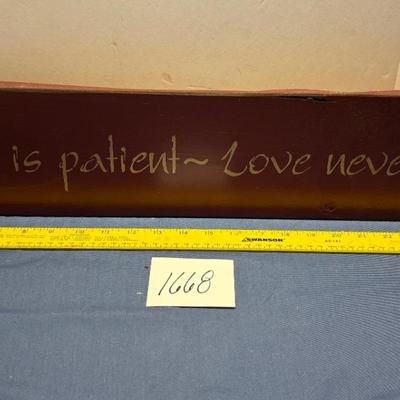 Love is Patient Sign