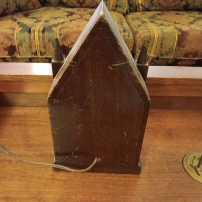 SESSIONS ELECTRIC CLOCK AND A BRASS CRANE