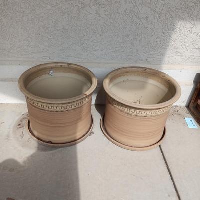 2 FAIRY LARGE CLAY FLOWER POTS