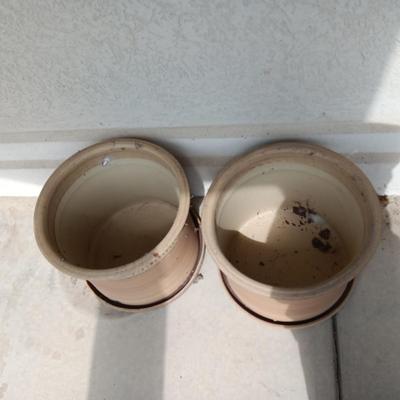 2 FAIRY LARGE CLAY FLOWER POTS
