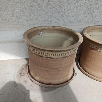 2 FAIRY LARGE CLAY FLOWER POTS